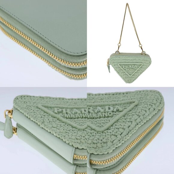 PRADA Chain Hand Bag Leather Green Auth 106436AV - Picture 15 of 15